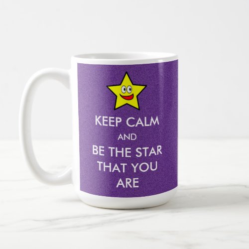 Keep Calm and Be The Star That You Are Glitter Coffee Mug