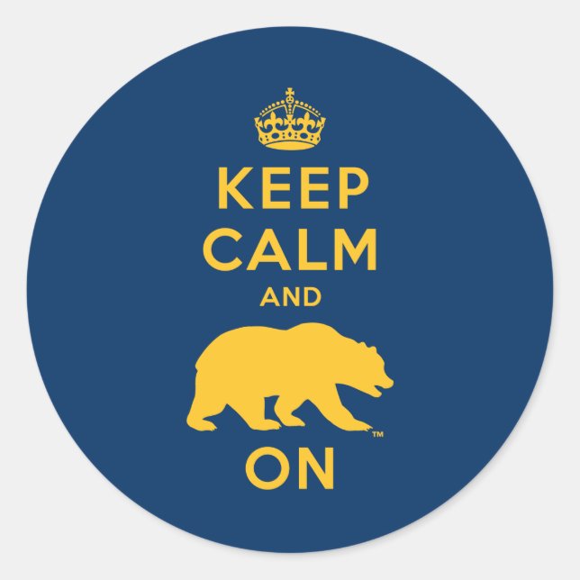 Keep Calm and Bear On Classic Round Sticker (Front)
