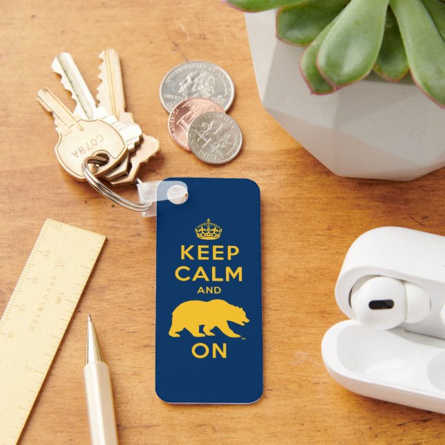 Keep Calm and Bear On Keychain (Desk)