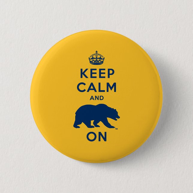Keep Calm and Bear On Pinback Button (Front)