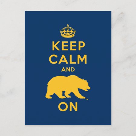 Keep Calm And Bear On Postcard