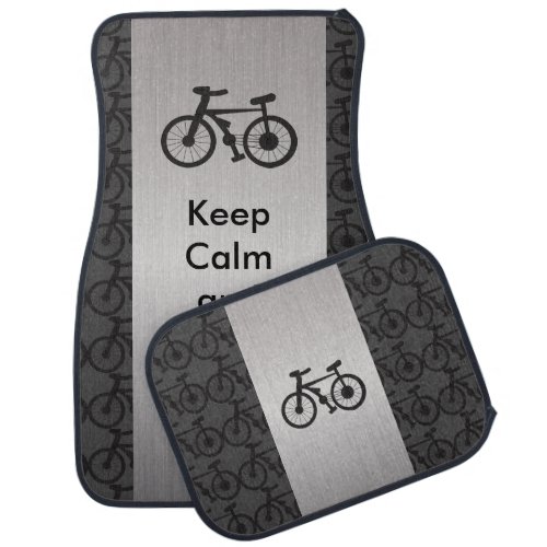 Keep Calm and Bike On Car Mat