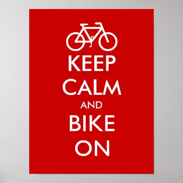 Keep calm and bike on poster (Front)