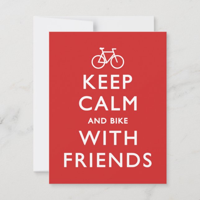 Keep Calm and Bike with Friends Invitation (Front)