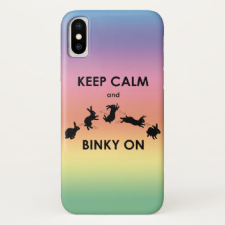 Keep Calm and Binky On iPhone X Case (Rainbow)