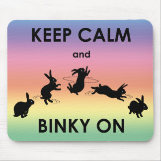 Keep Calm and Binky On Mousemat (Rainbow) Mouse Pad