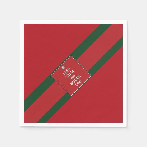 Keep Calm and Bocce On paper party napkins