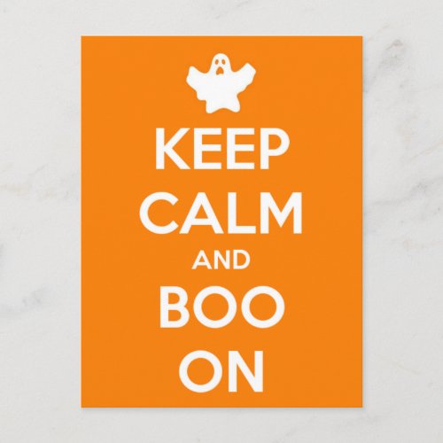 Keep Calm and Boo On Postcard