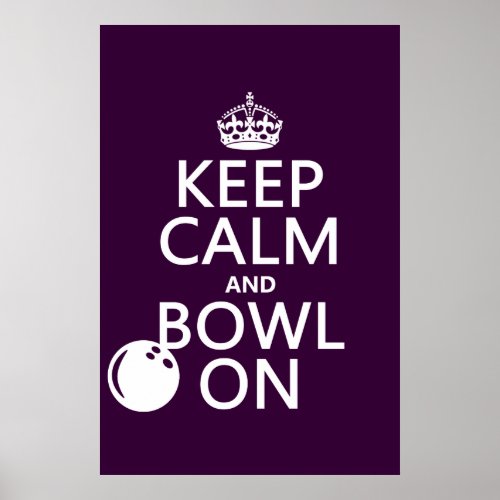 Keep Calm and Bowl On _ all colours Poster