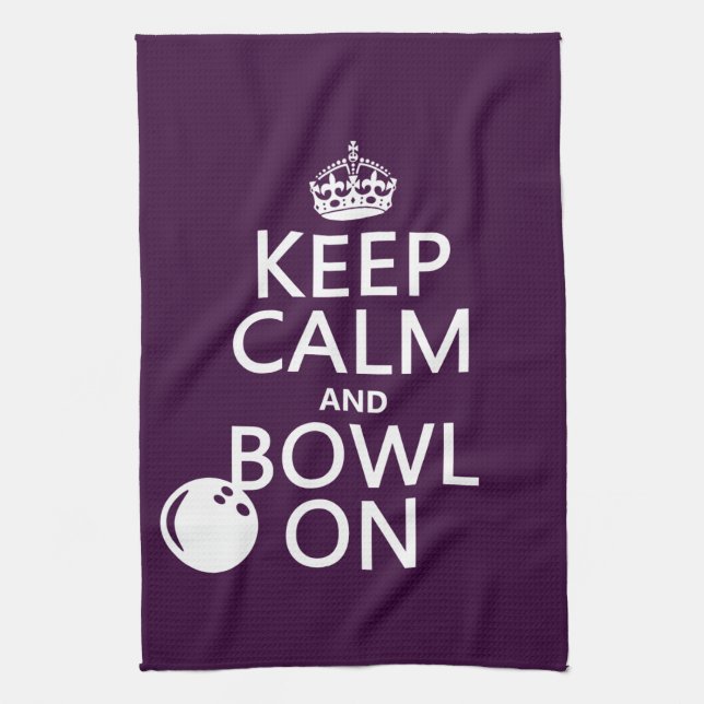Keep Calm and Bowl On - all colours Towel (Vertical)