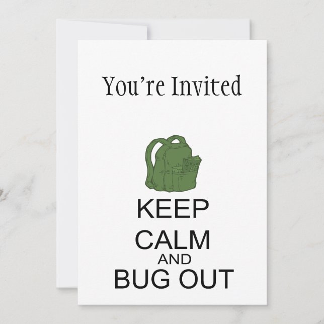 Keep Calm And Bug Out Invitation (Front)