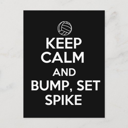 Keep Calm and Bump Set Spike Postcard