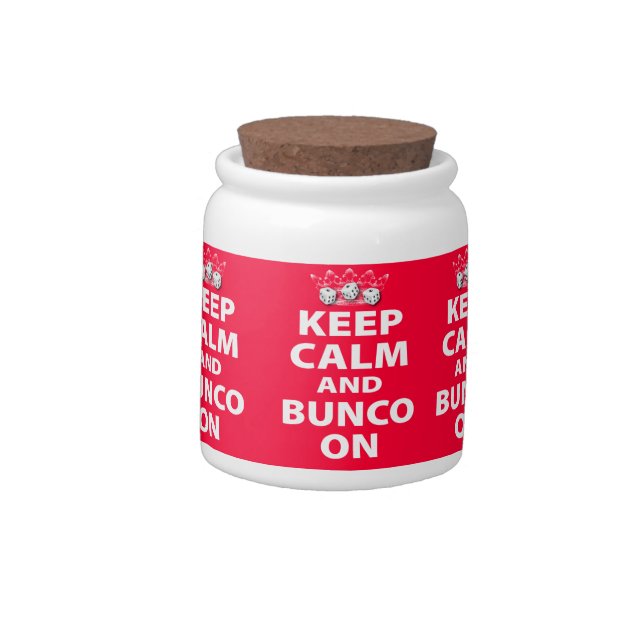 Keep Calm and Bunco On Design Candy Jar (Left)