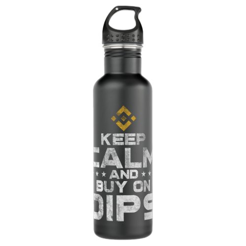 Keep calm and buy on dips binance Coin To The Moon Stainless Steel Water Bottle