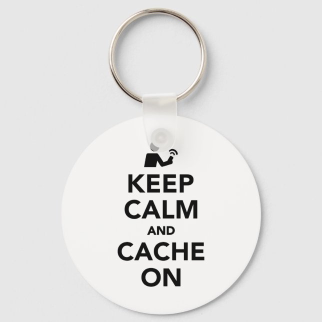 Keep calm and cache on keychain (Front)