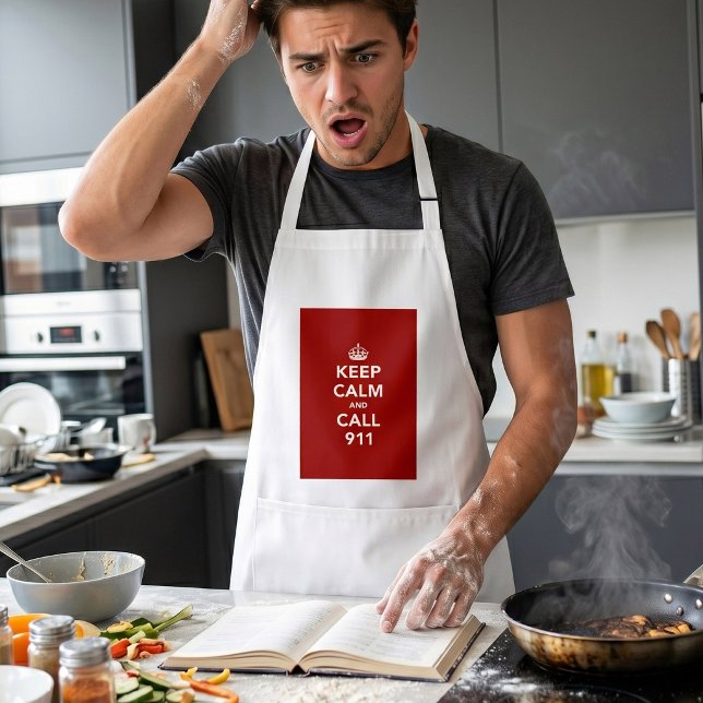 Keep Calm and Call 911 Adult Apron (Creator Uploaded)