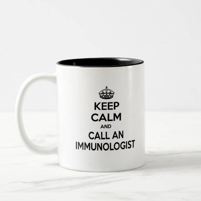 Keep Calm and Call an Immunologist Two-Tone Coffee Mug (Left)