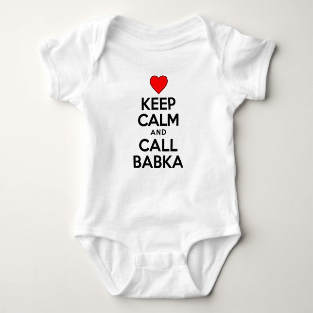Keep Calm And Call Babka Slovak Baby Bodysuit (Front)