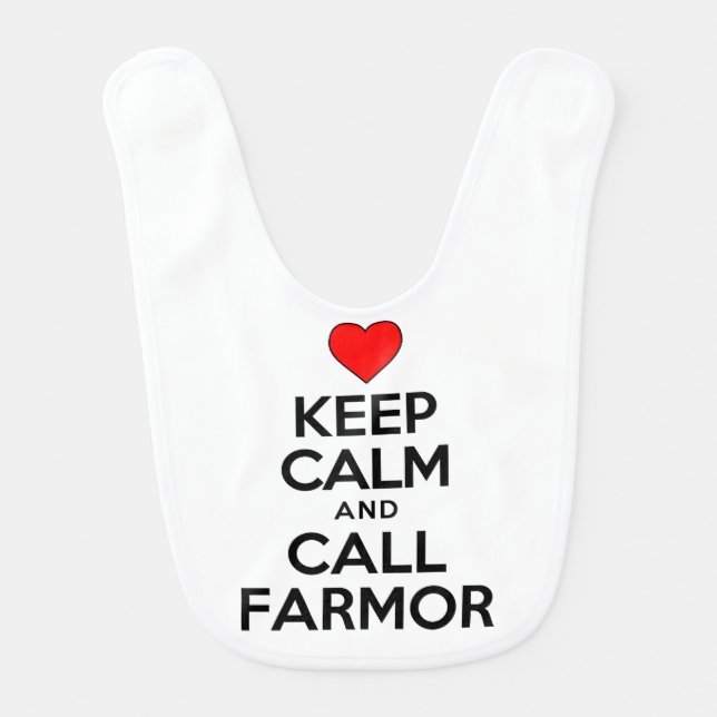 Keep Calm And Call Farmor Swedish Baby Bib (Front)