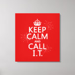Keep Calm And Call It (any Color) Canvas Print at Zazzle