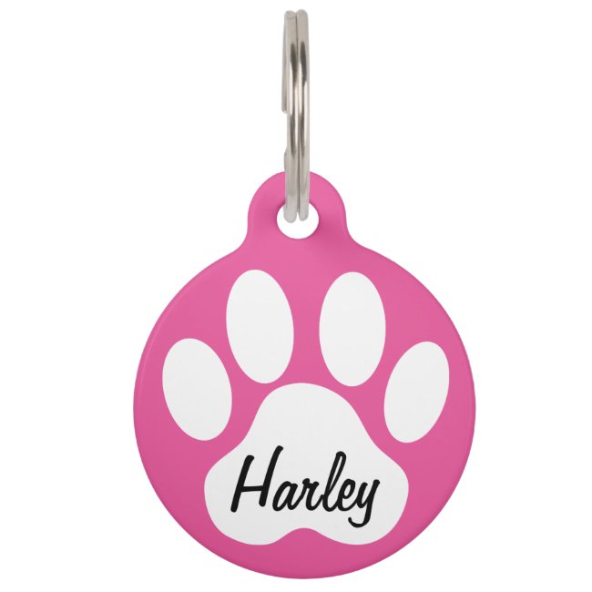 Keep Calm and Call Mom Paw Print Custom Dogs Name Pet ID Tag