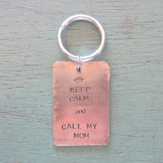 "Keep Calm and Call My Mom" Copper Pet ID Tag