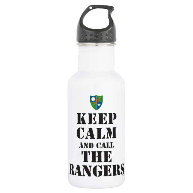 KEEP CALM AND CALL THE RANGERS WATER BOTTLE (Front)