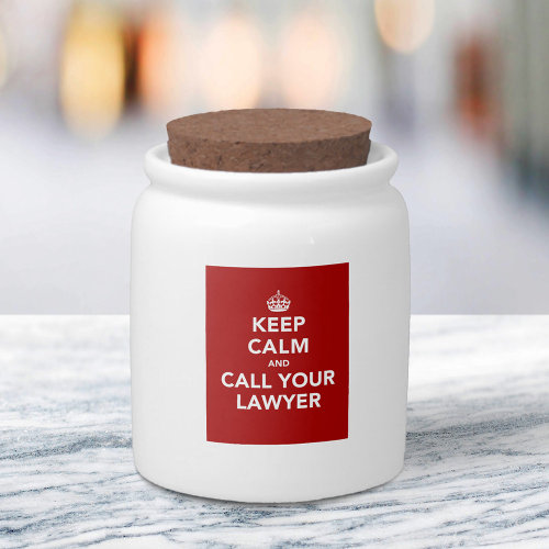 Keep Calm and Call Your Lawyer Candy Jar