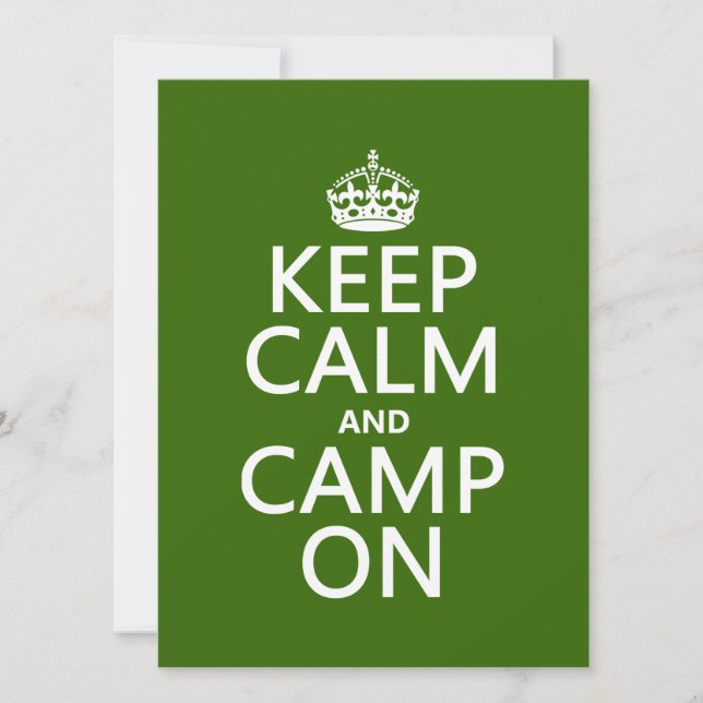 Keep Calm and Camp On Invitation (Front)