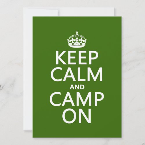 Keep Calm and Camp On Invitation