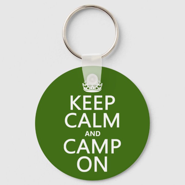 Keep Calm and Camp On Keychain (Front)
