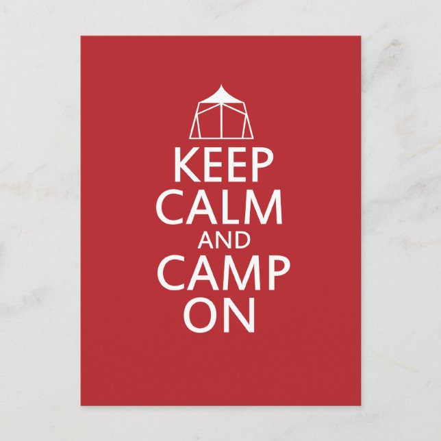 Keep Calm and Camp On Postcard (Front)