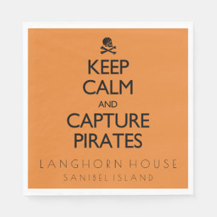 Keep Calm and Capture Pirates Personalized Napkins