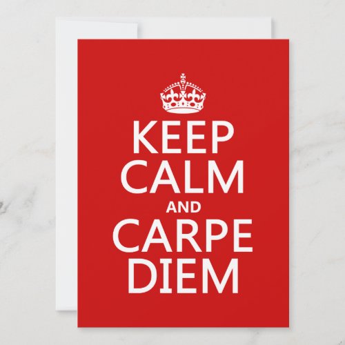 Keep Calm and Carpe Diem Invitation