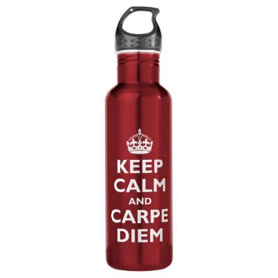 Keep Calm and Carpe Diem Stainless Steel Water Bottle