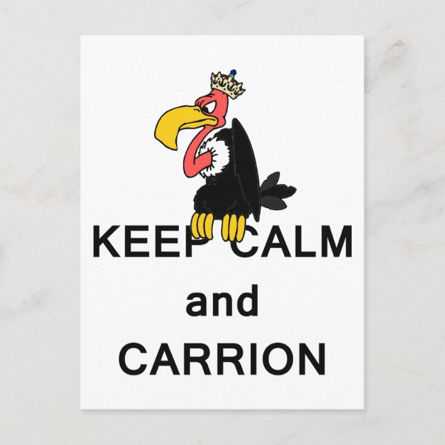 Keep Calm and Carrion Vulture Postcard (Front)