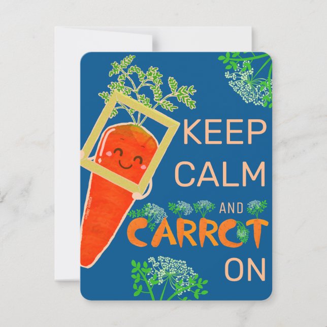 Keep Calm and Carrot On | Carrot Pun Note Card (Front)