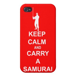 Keep calm and carry a samurai sword iPhone 4 cover