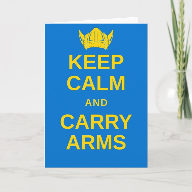 Keep Calm and Carry Arms Swedish Viking Notecard (Front)