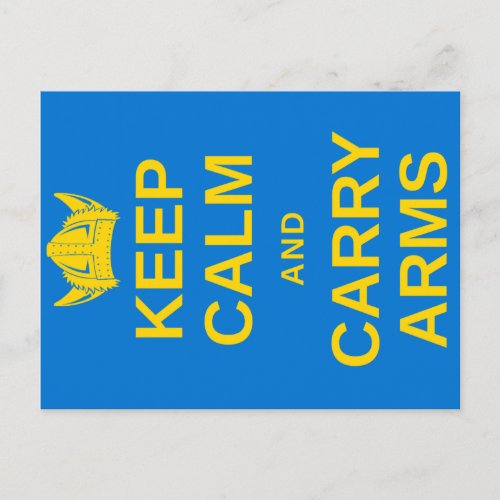 Keep Calm and Carry Arms Swedish Viking Postcard