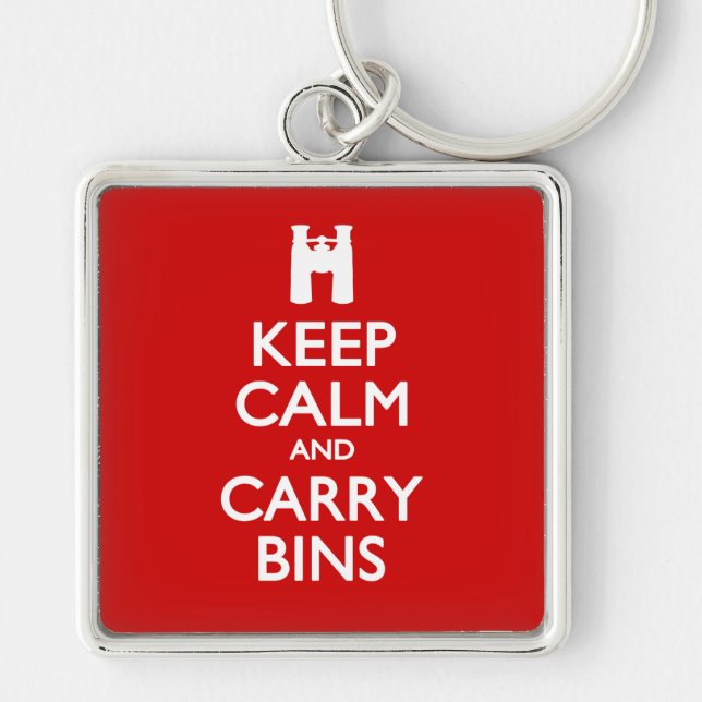 Keep Calm and Carry Bins Keychain (Front)