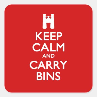 Keep Calm and Carry Bins Square Sticker