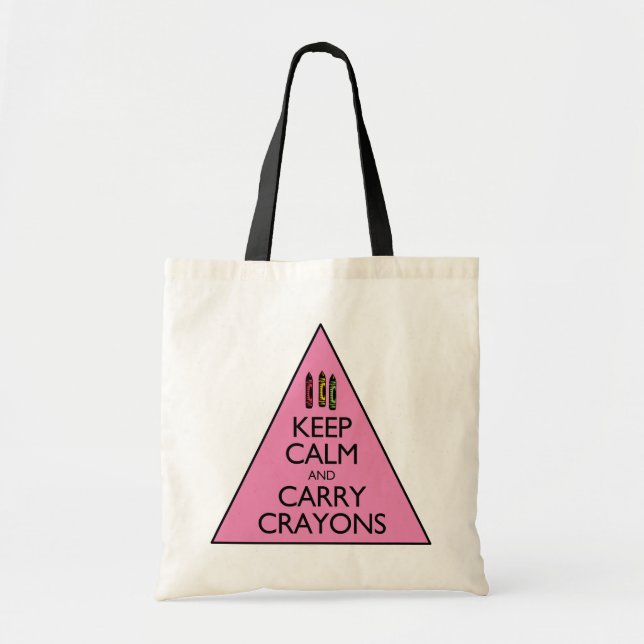 Keep Calm and Carry Crayons Tote Bag (Front)