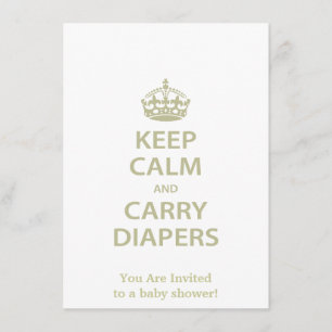 Keep Calm and Carry Diapers Invitation