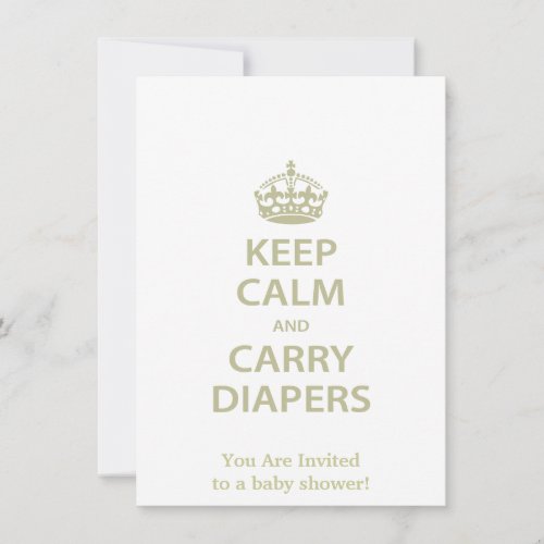 Keep Calm and Carry Diapers Invitation