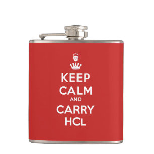 Keep Calm and Carry HCl- Geologist's Flask