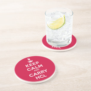 Keep Calm and Carry HCl Sandstone Coaster