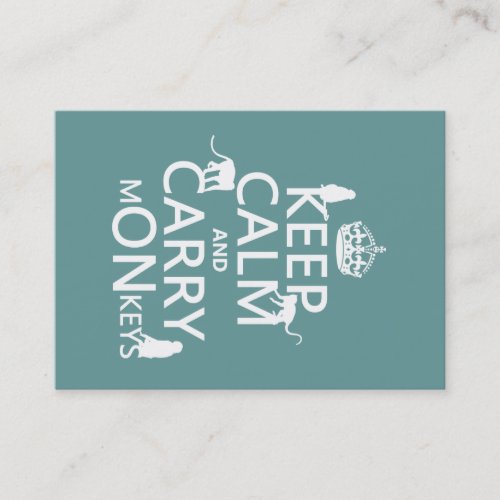 Keep Calm and Carry mONkeys - all colors Business Card