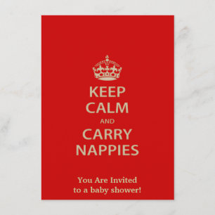 Keep Calm and Carry Nappies Invitation