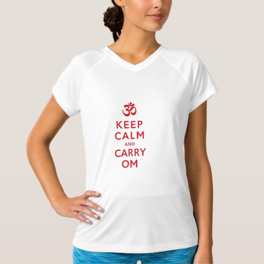 Keep Calm and Carry Om Motivational MicroFibre T-Shirt
